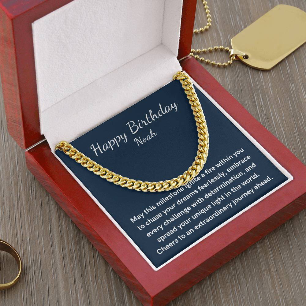 Personalized Cuban Link Chain Happy birthday gift for him