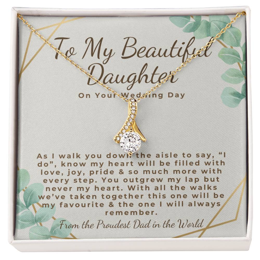 Father of the bride gift to daughter bride wedding day gift from Dad necklace