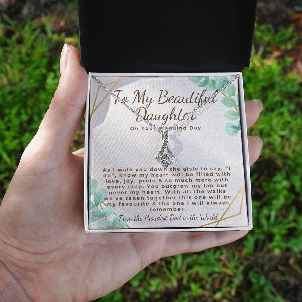 Father of the bride gift to daughter bride wedding day gift from Dad necklace