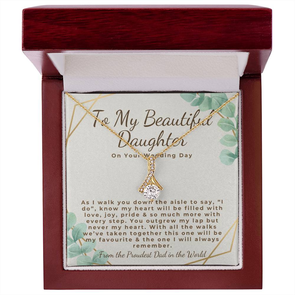 Father of the bride gift to daughter bride wedding day gift from Dad necklace