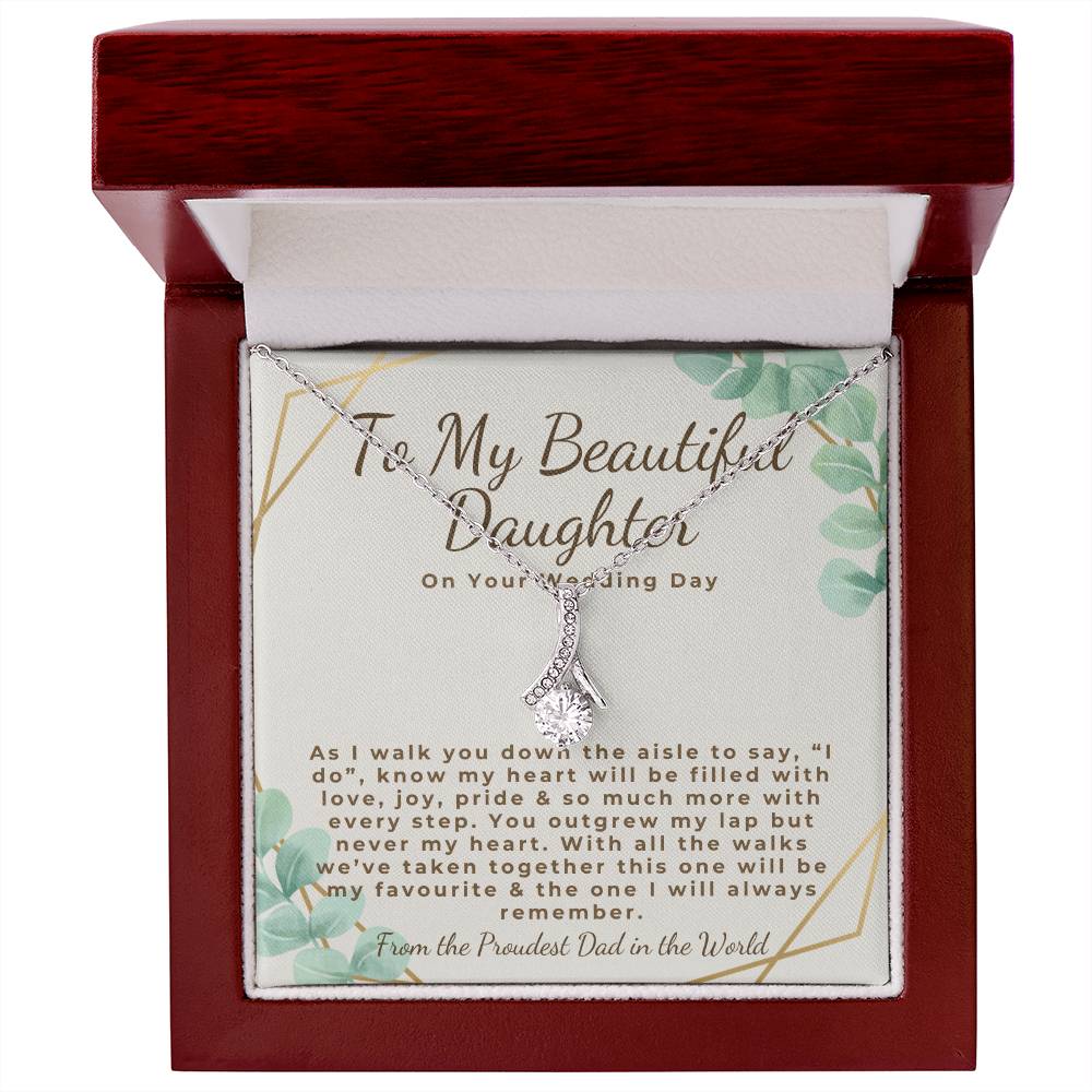 Father of the bride gift to daughter bride wedding day gift from Dad necklace