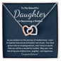 Daughter On Becoming A Mother heart necklace Gift from Mum Dad
