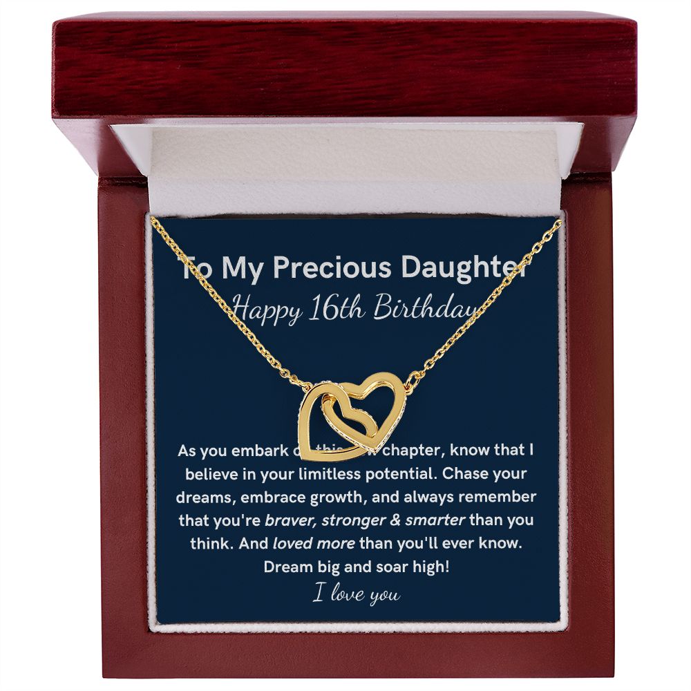 16th Birthday gift for daughter heart necklace gift from Mum Dad