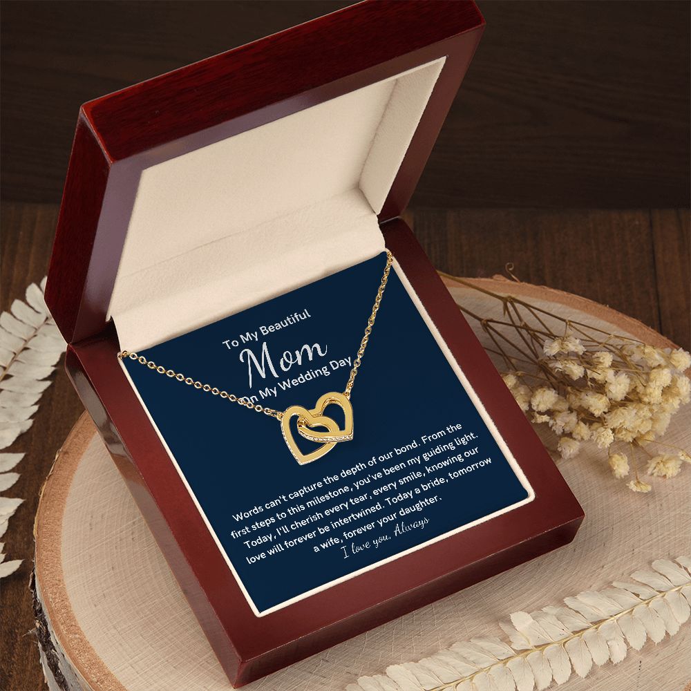 Mother Of The Bride Gift From Daughter heart Necklace