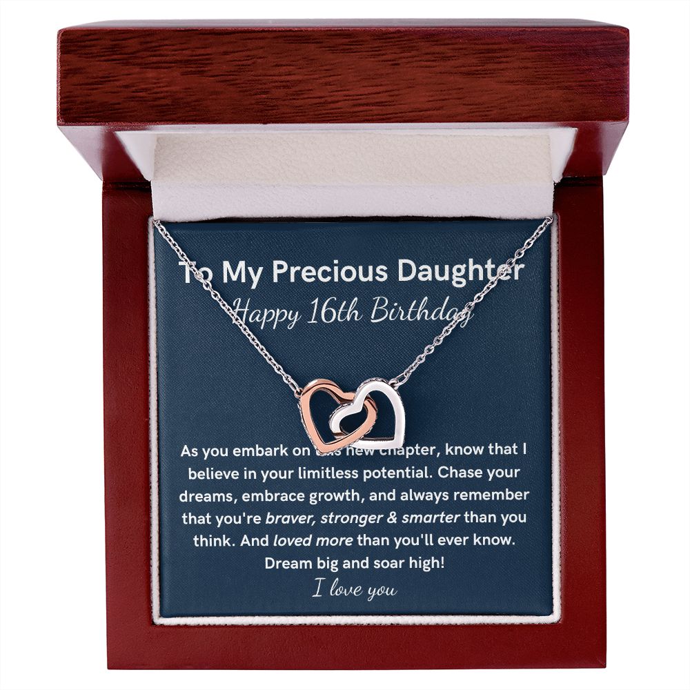 16th Birthday gift for daughter heart necklace gift from Mum Dad