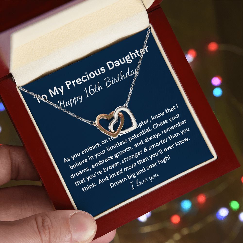 16th Birthday gift for daughter heart necklace gift from Mum Dad