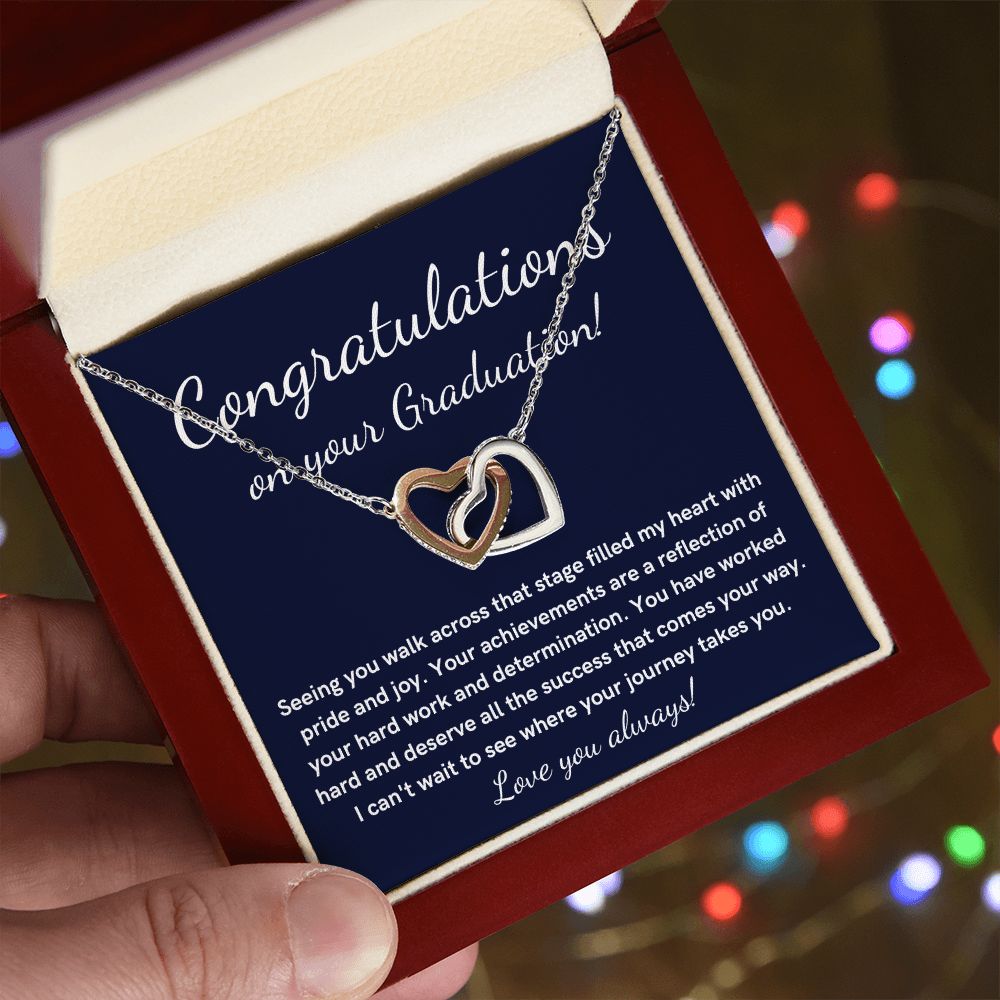 Graduation heart necklace for daughter granddaughter