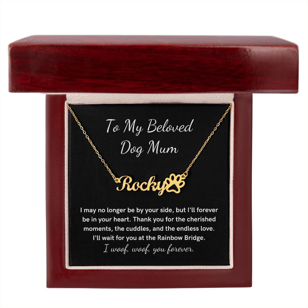 Personalized Paw Print Name Necklace loss of dog gift