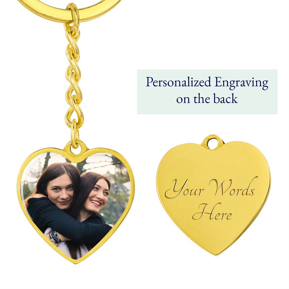 Sister photo keychain engrave birthday Christmas moving away gift