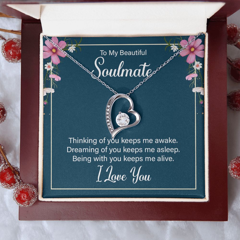 To My Soulmate wife girlfriend heart necklace