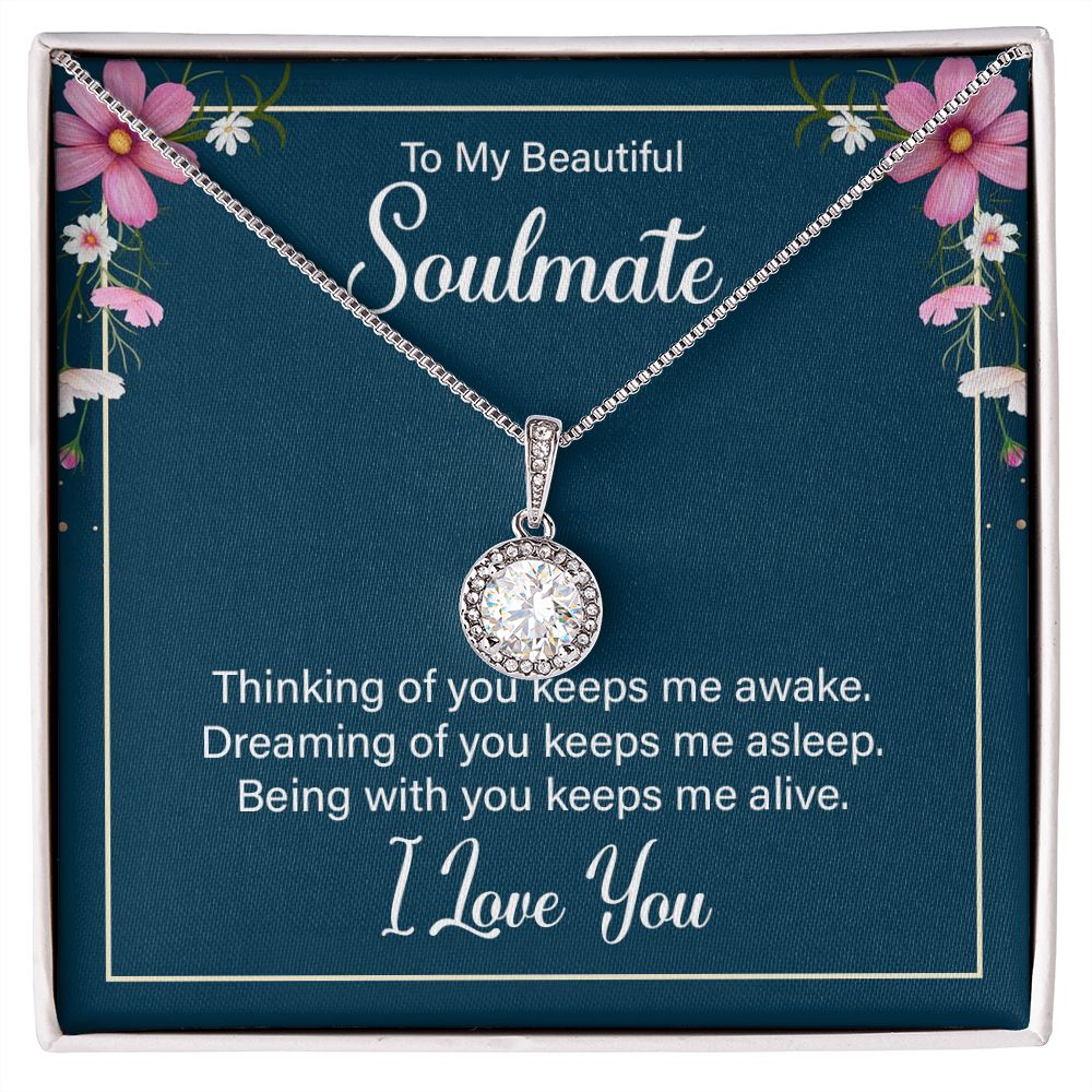 To my soulmate I love you necklace gift for wife girlfriend birthday anniversary valentines day Christmas