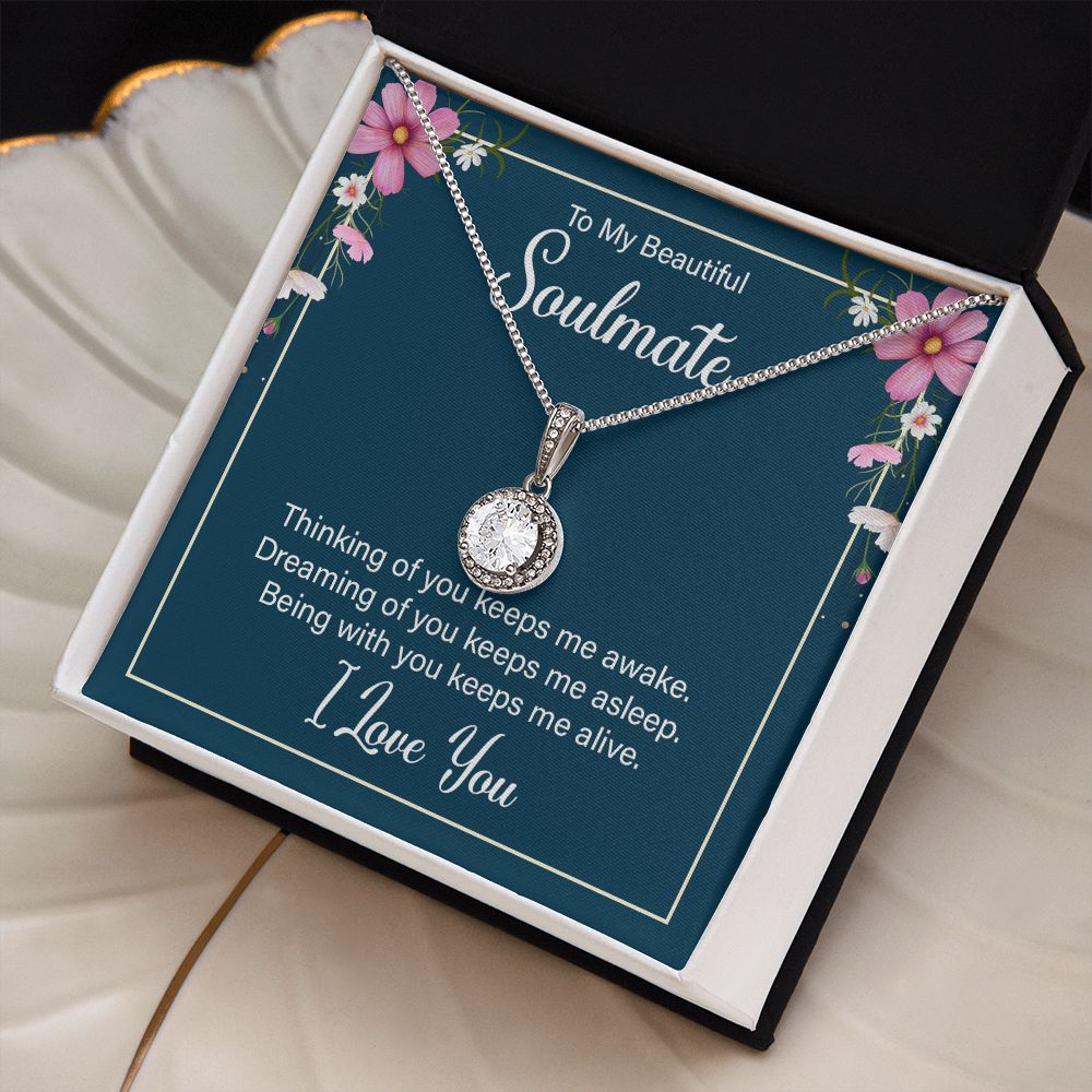 To my soulmate I love you necklace gift for wife girlfriend birthday anniversary valentines day Christmas