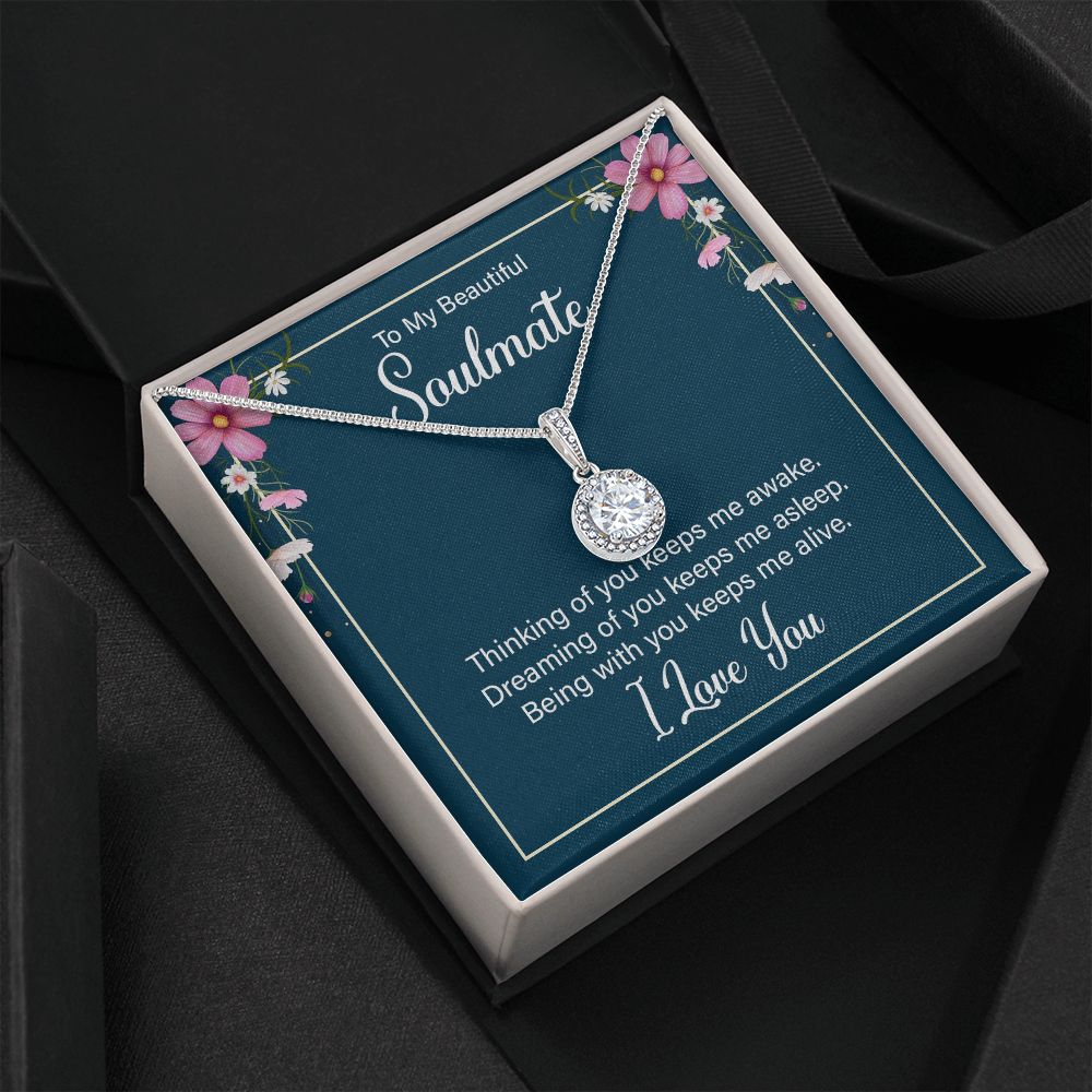 To my soulmate I love you necklace gift for wife girlfriend birthday anniversary valentines day Christmas