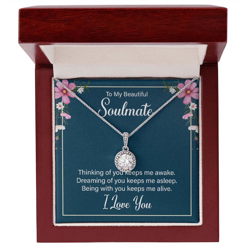 To my soulmate I love you necklace gift for wife girlfriend birthday anniversary valentines day Christmas