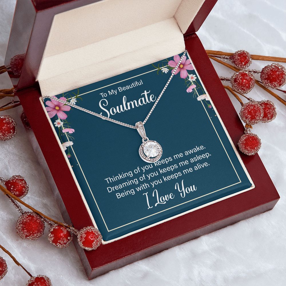 To my soulmate I love you necklace gift for wife girlfriend birthday anniversary valentines day Christmas