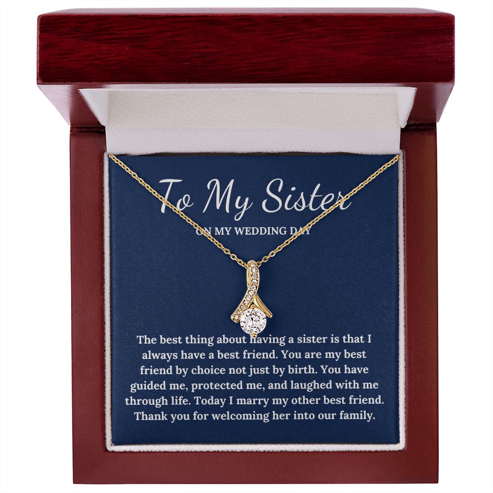 Sister of the Groom wedding necklace gift