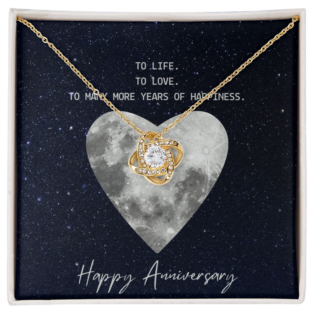 Happy Anniversary Love knot necklace for wife girlfriend