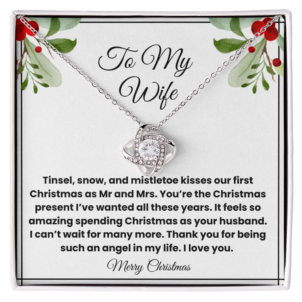 Love Knot 1st first Christmas as Mr & Mrs Christmas gift for wife
