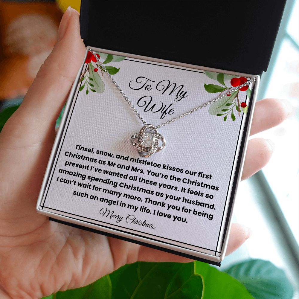 Love Knot 1st first Christmas as Mr & Mrs Christmas gift for wife