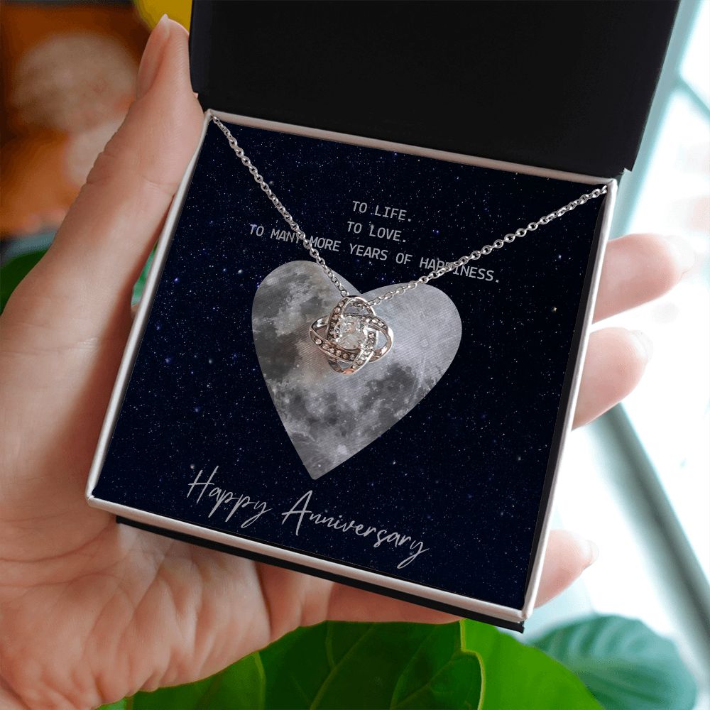 Happy Anniversary Love knot necklace for wife girlfriend