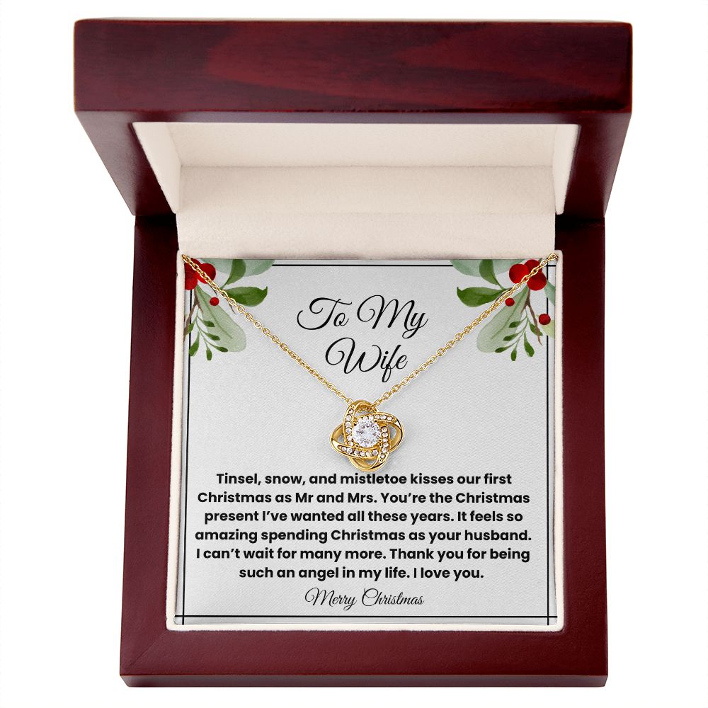 Love Knot 1st first Christmas as Mr & Mrs Christmas gift for wife