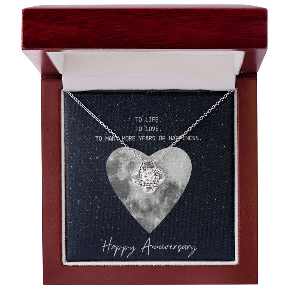 Happy Anniversary Love knot necklace for wife girlfriend