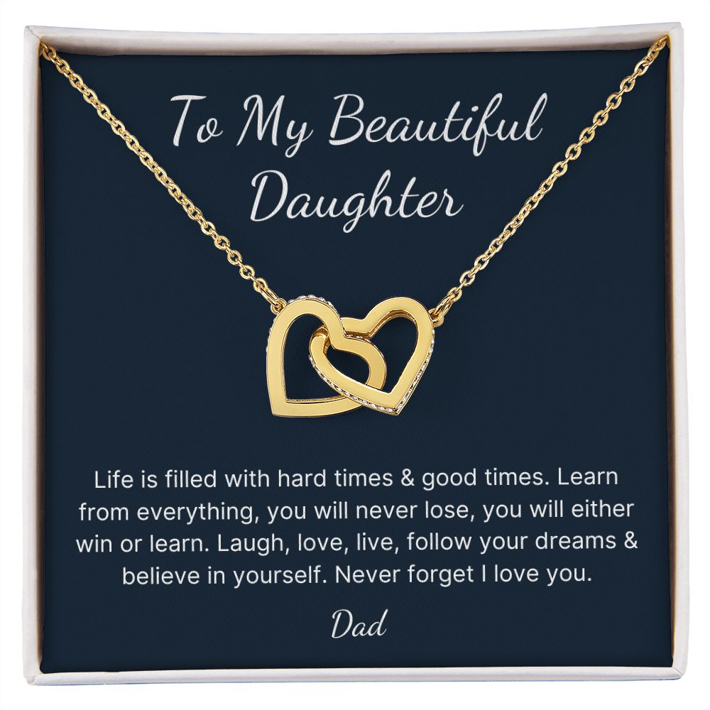Daughter from dad heart necklace birthday Graduation Christmas gift