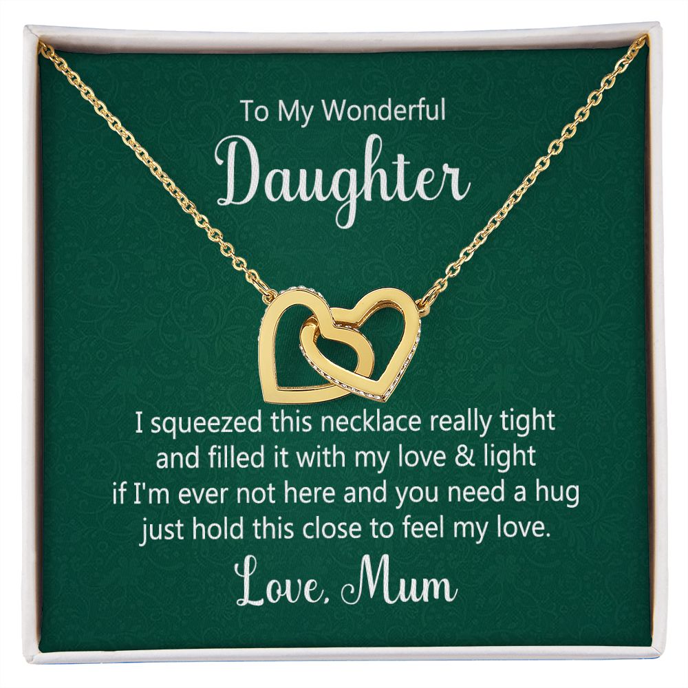Daughter Mother interlocking heart necklace