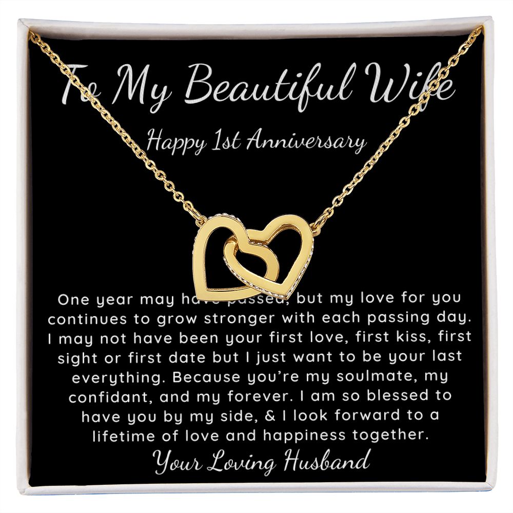 1st Year wedding anniversary necklace gift for wife