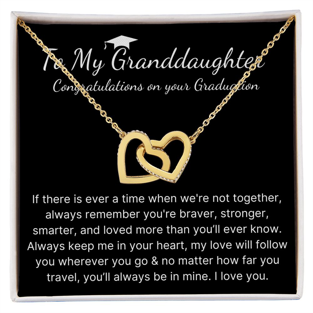 To my granddaughter heart graduation necklace gift