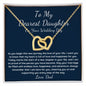 Dad to daughter on wedding day Interlocking Hearts necklace