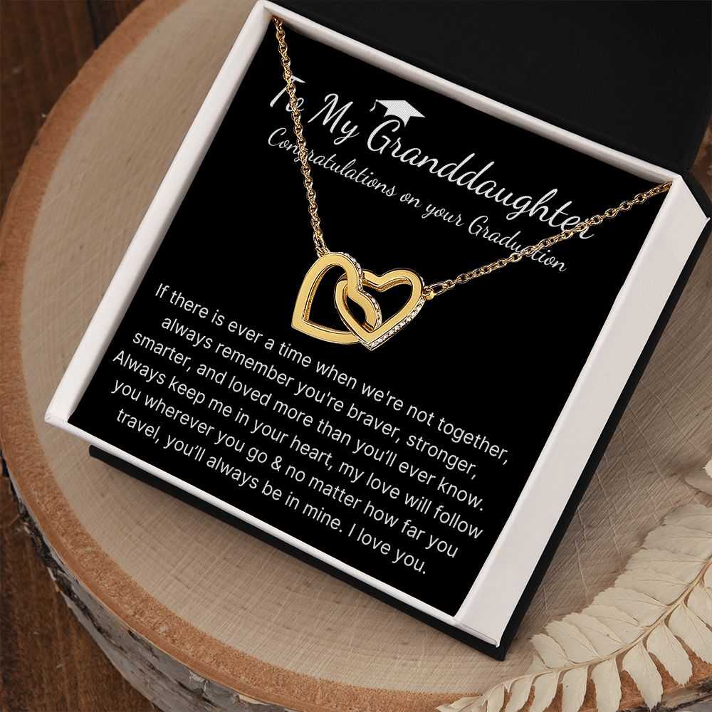 To my granddaughter heart graduation necklace gift