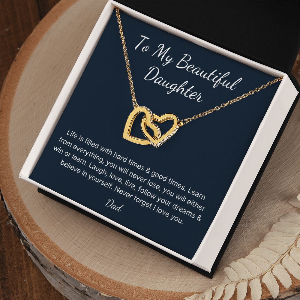 Daughter from dad heart necklace birthday Graduation Christmas gift