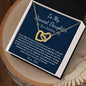 Dad to daughter on wedding day Interlocking Hearts necklace