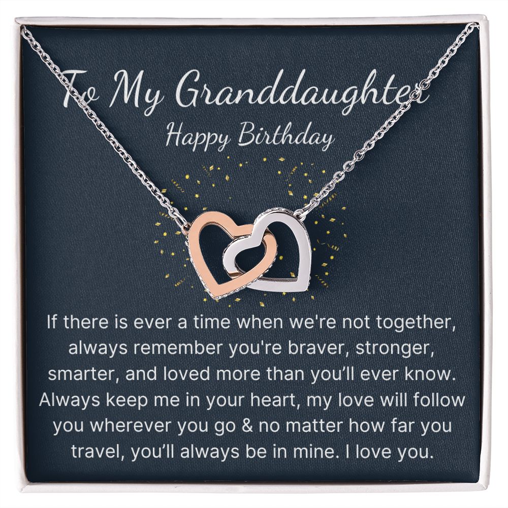 Granddaughter heart necklace birthday present