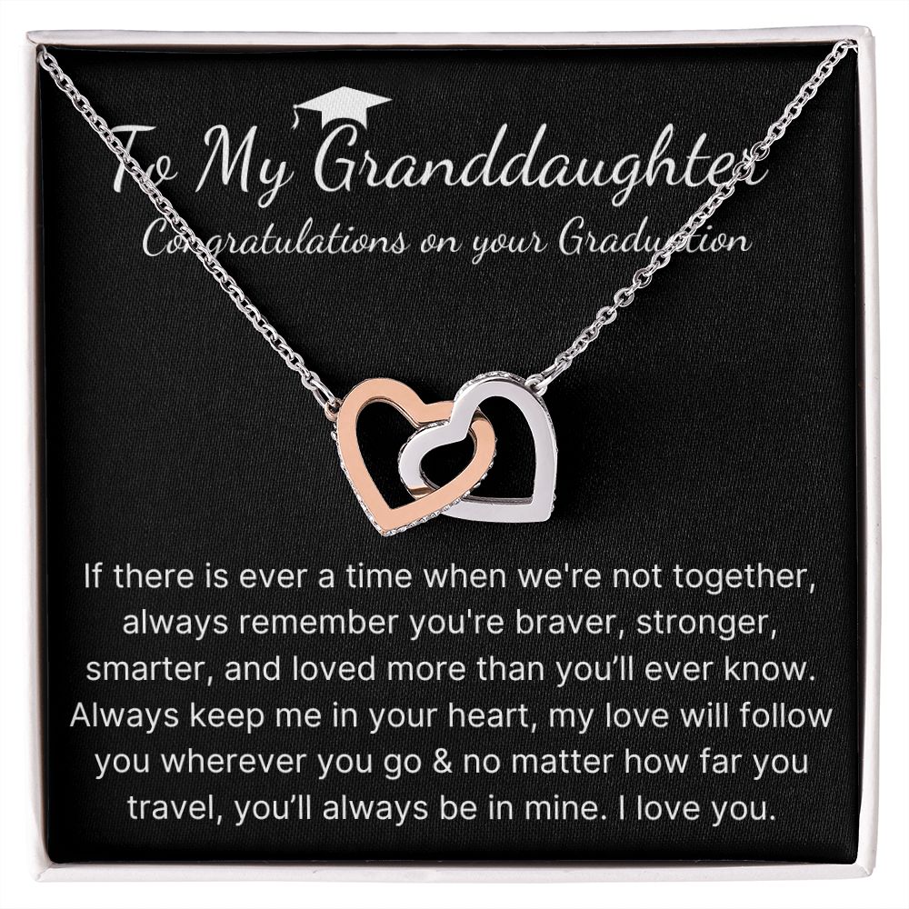 To my granddaughter heart graduation necklace gift