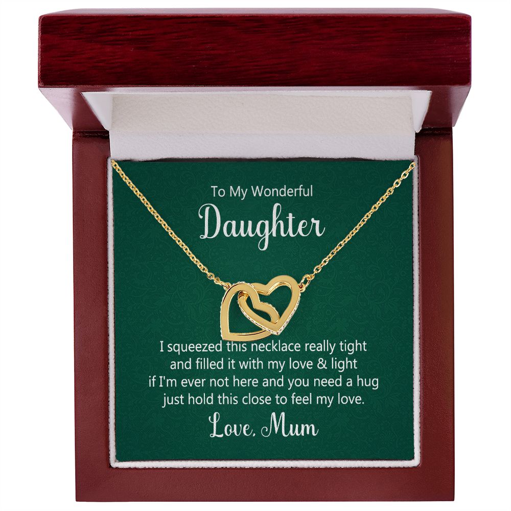 Daughter Mother interlocking heart necklace