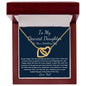 Dad to daughter on wedding day Interlocking Hearts necklace