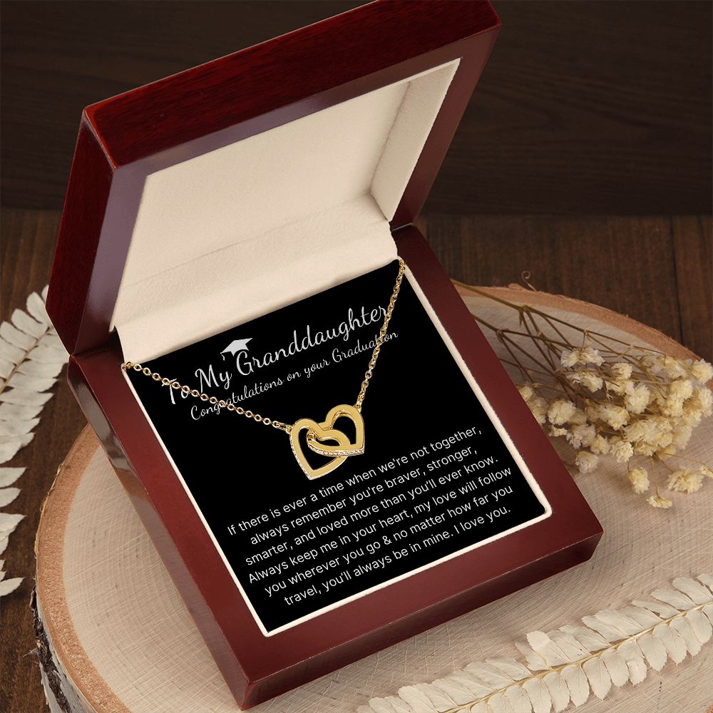 To my granddaughter heart graduation necklace gift