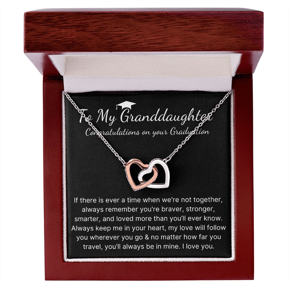 To my granddaughter heart graduation necklace gift