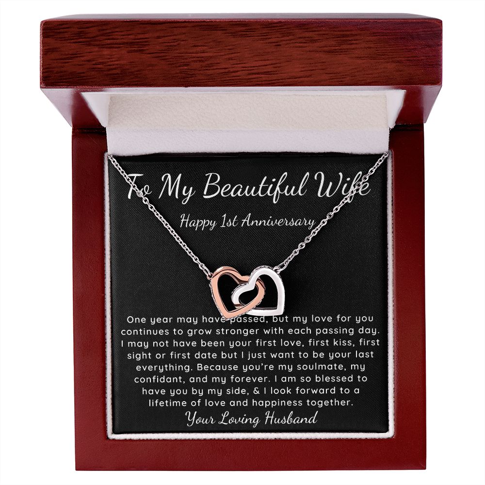 1st Year wedding anniversary necklace gift for wife