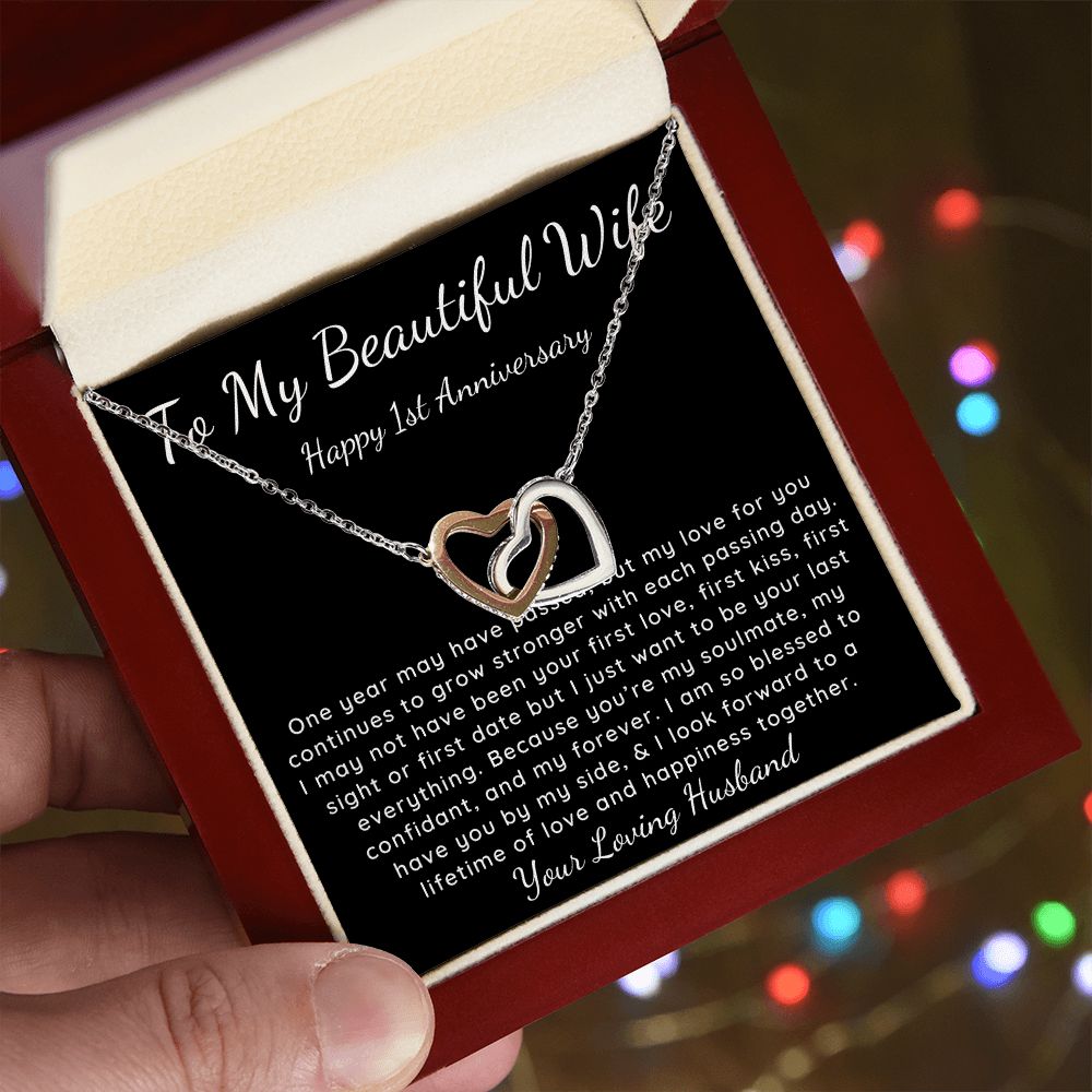1st Year wedding anniversary necklace gift for wife