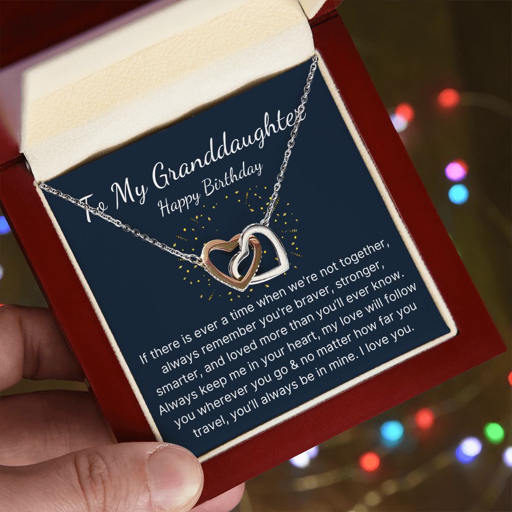 Granddaughter heart necklace birthday present