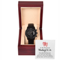 Husband to be watch wedding day gift Black Chronograph Watch