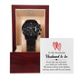 Husband to be watch wedding day gift Black Chronograph Watch