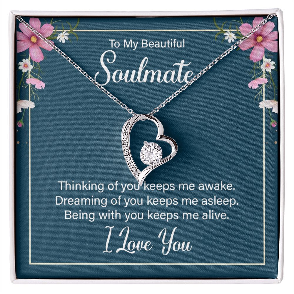 To My Soulmate wife girlfriend heart necklace