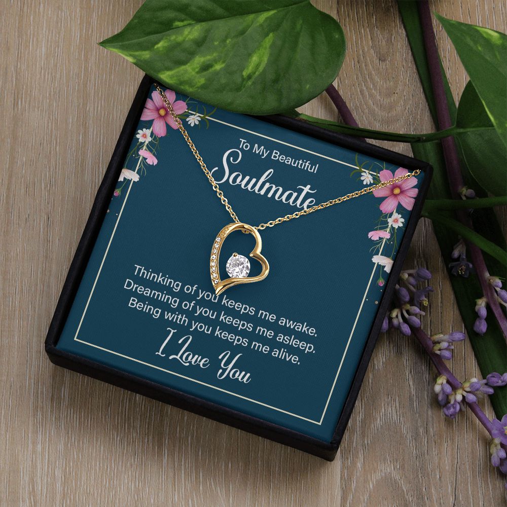To My Soulmate wife girlfriend heart necklace