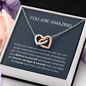 You are amazing interlocking heart necklace