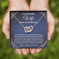 2nd anniversary for wife interlocking heart necklace