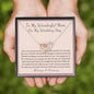 To My Wonderful Mom on my Wedding Day from Daughter interlocking necklace